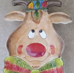 2 Christmas Xmas Candy Dishes/nibbler bowls/ one reindeer,1⃣ Snowman